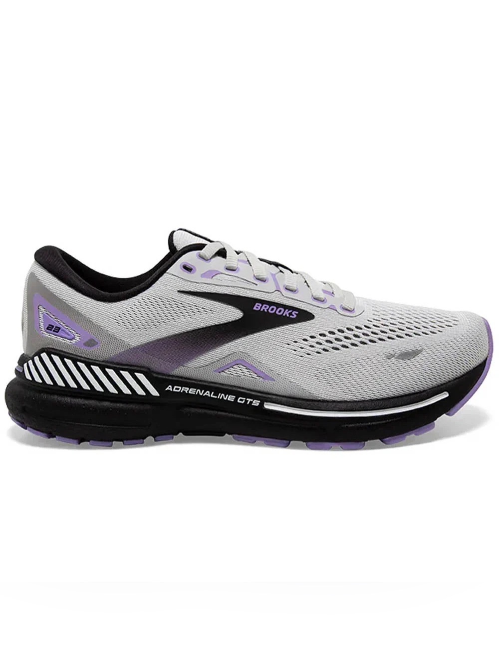 Brooks Women’s Adrenaline GTS Running Shoe - Light Gray and Purple